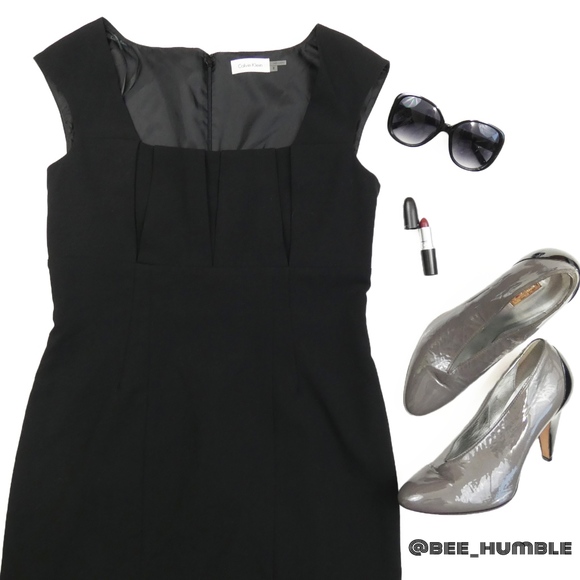 🚺NWOT CALVIN KLEIN Black Sheath Dress - Picture 1 of 4